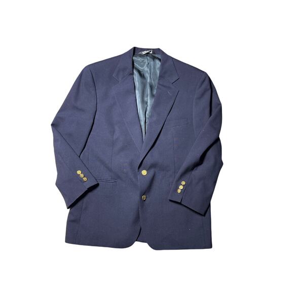 Vintage John Clarendon Navy Wool Blazer Made in USA Read